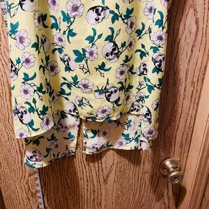 Midnight Hour Yellow Floral Skull Top